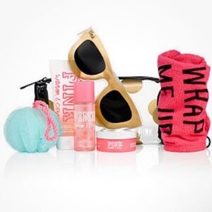 Victoria’s Secret Spa Day PINK 7Pcs Set Makeup Cosmetic Bag Travel Splash Lotion
